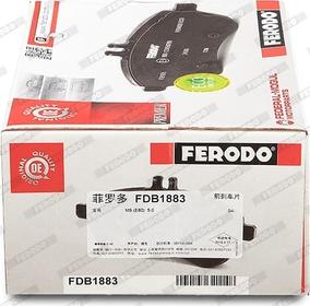 Ferodo FDB1883 - Тормозные колодки, дисковые, комплект autospares.lv