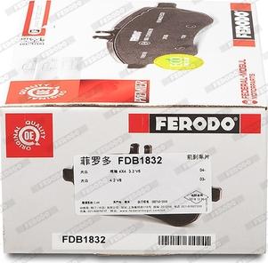 Ferodo FDB1832 - Тормозные колодки, дисковые, комплект autospares.lv