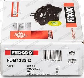 Ferodo FDB1333-D - Тормозные колодки, дисковые, комплект autospares.lv