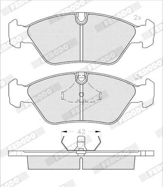 Ferodo FDB256 - Тормозные колодки, дисковые, комплект autospares.lv