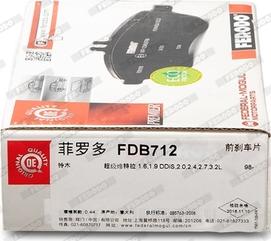 Ferodo FDB712 - Тормозные колодки, дисковые, комплект autospares.lv