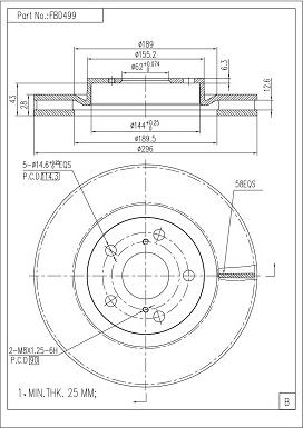 FI.BA FBD499 - Тормозной диск autospares.lv