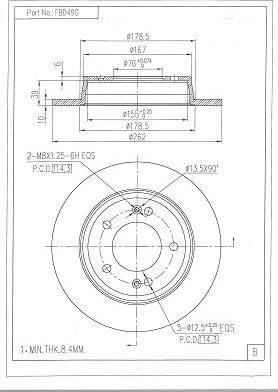 FI.BA FBD490 - Тормозной диск autospares.lv