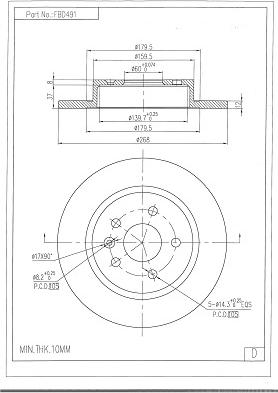 FI.BA FBD491 - Тормозной диск autospares.lv