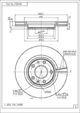 FI.BA FBD449 - Тормозной диск autospares.lv