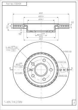 FI.BA FBD454 - Тормозной диск autospares.lv