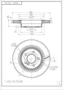 FI.BA FBD458 - Тормозной диск autospares.lv