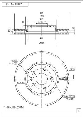 FI.BA FBD452 - Тормозной диск autospares.lv