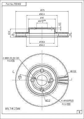 FI.BA FBD469 - Тормозной диск autospares.lv