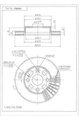 FI.BA FBD404 - Тормозной диск autospares.lv