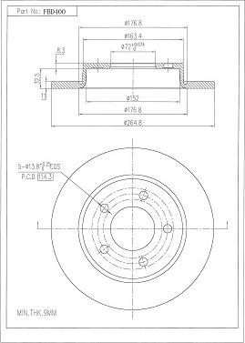 FI.BA FBD400 - Тормозной диск autospares.lv