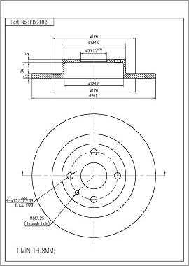 FI.BA FBD402 - Тормозной диск autospares.lv