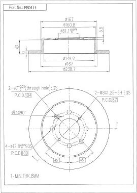 FI.BA FBD414 - Тормозной диск autospares.lv