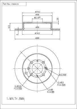 FI.BA FBD415 - Тормозной диск autospares.lv