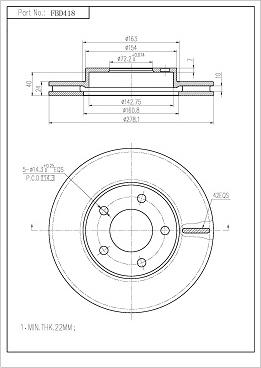 FI.BA FBD418 - Тормозной диск autospares.lv