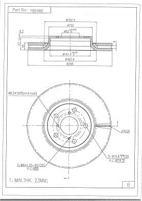 FI.BA FBD489 - Тормозной диск autospares.lv