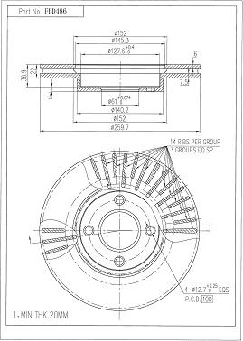 FI.BA FBD486 - Тормозной диск autospares.lv