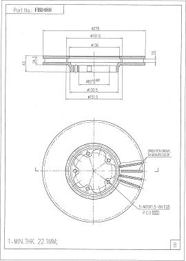 FI.BA FBD488 - Тормозной диск autospares.lv