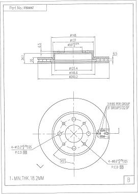 FI.BA FBD487 - Тормозной диск autospares.lv