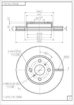 FI.BA FBD438 - Тормозной диск autospares.lv