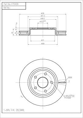 FI.BA FBD429 - Тормозной диск autospares.lv