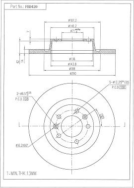 FI.BA FBD420 - Тормозной диск autospares.lv