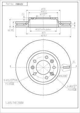 FI.BA FBD421 - Тормозной диск autospares.lv