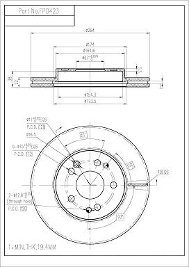 FI.BA FBD423 - Тормозные колодки, дисковые, комплект autospares.lv