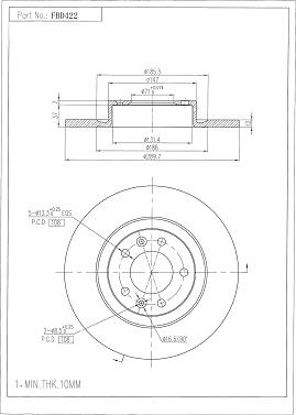 FI.BA FBD422 - Тормозной диск autospares.lv