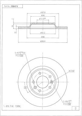 FI.BA FBD474 - Тормозной диск autospares.lv