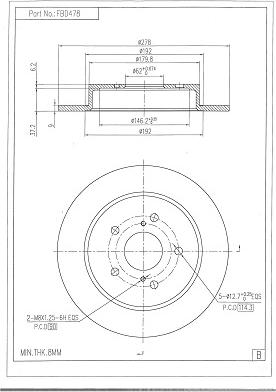 FI.BA FBD478 - Тормозной диск autospares.lv