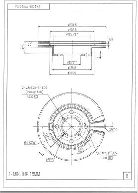 FI.BA FBD473 - Тормозной диск autospares.lv