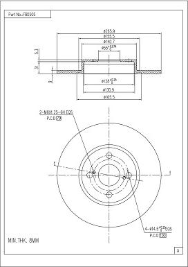 FI.BA FBD505 - Тормозной диск autospares.lv