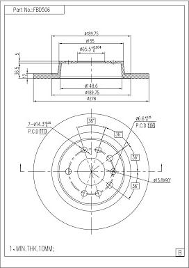 FI.BA FBD506 - Тормозной диск autospares.lv