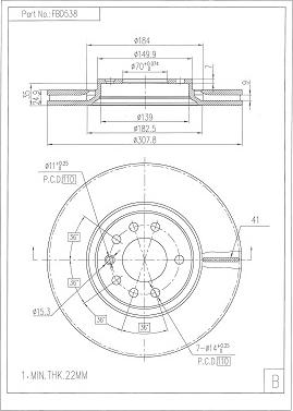 FI.BA FBD538 - Тормозной диск autospares.lv