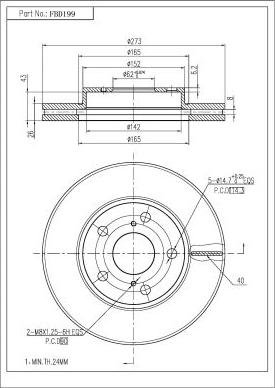 FI.BA FBD199 - Тормозной диск autospares.lv