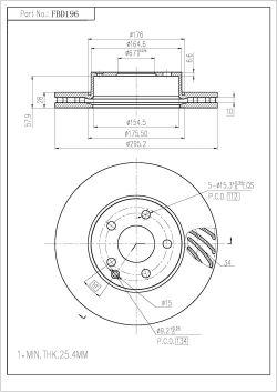 FI.BA FBD196 - Тормозной диск autospares.lv