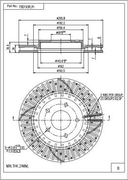 FI.BA FBD193R/H - Тормозной диск autospares.lv