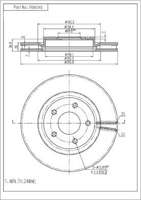 FI.BA FBD193 - Тормозной диск autospares.lv