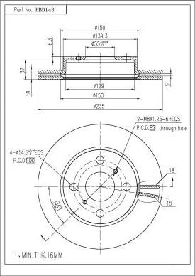 FI.BA FBD143 - Тормозной диск autospares.lv