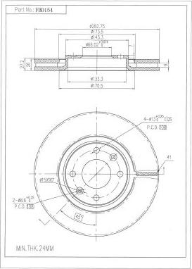 FI.BA FBD154 - Тормозной диск autospares.lv