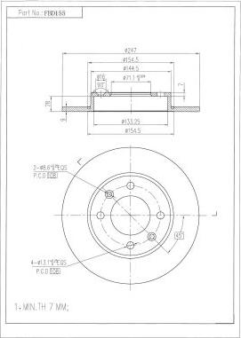 FI.BA FBD155 - Тормозной диск autospares.lv