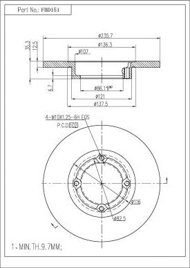 FI.BA FBD151 - Тормозной диск autospares.lv