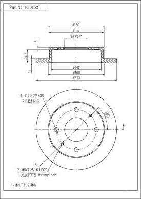 FI.BA FBD152 - Тормозной диск autospares.lv