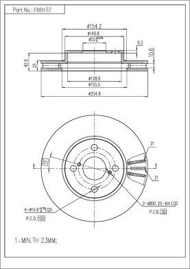 FI.BA FBD157 - Тормозной диск autospares.lv