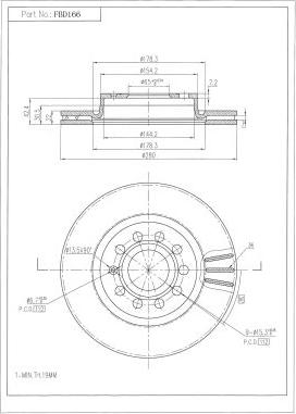 FI.BA FBD166 - Тормозной диск autospares.lv