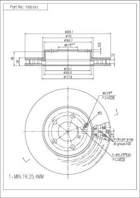 FI.BA FBD161 - Тормозной диск autospares.lv