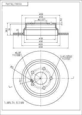 FI.BA FBD163 - Тормозной диск autospares.lv