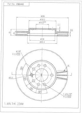 FI.BA FBD162 - Тормозной диск autospares.lv