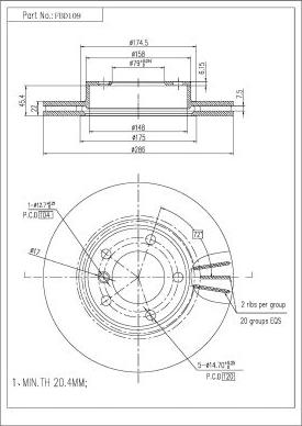 FI.BA FBD109 - Тормозной диск autospares.lv